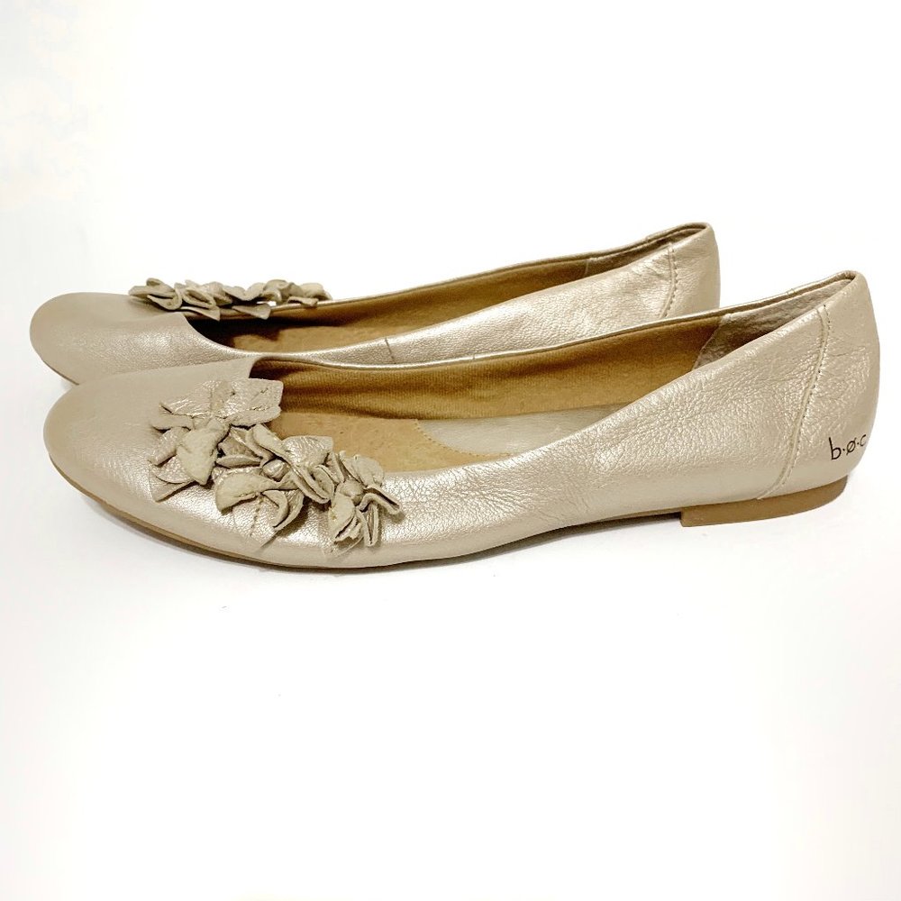 Born Metallic Taupe Floral Ballet Flats